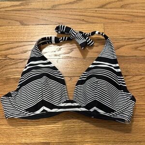Old Navy black and white stripe bikini top only